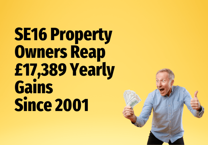 SE16 Property Owners Reap £17,389 Yearly Gains Since 2001