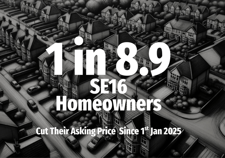 1 in 8.9 SE16 Homeowners Cut Their Asking Price Since 1st Jan 2025